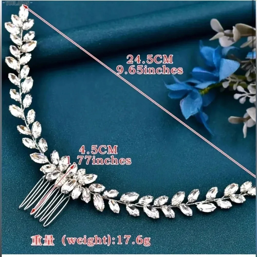Luxury Bridal Crystal Hair Piece Comb - Picture 3 of 9